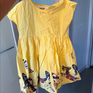 Molo Bright Yellow Dress with Butterfly Print size 2